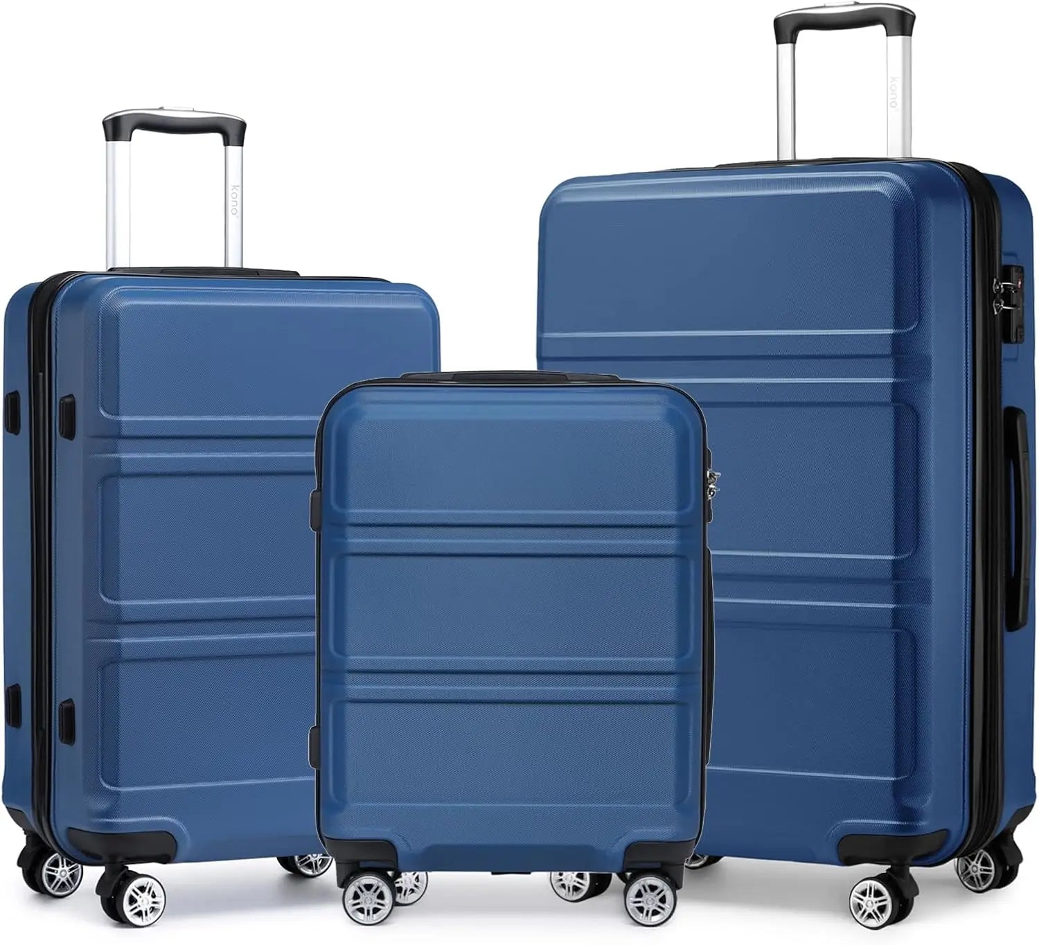 Modern Design 3 Piece Hard Shell Luggage Set - Expandable and Lightweight with Spinner Wheels TSA Lock